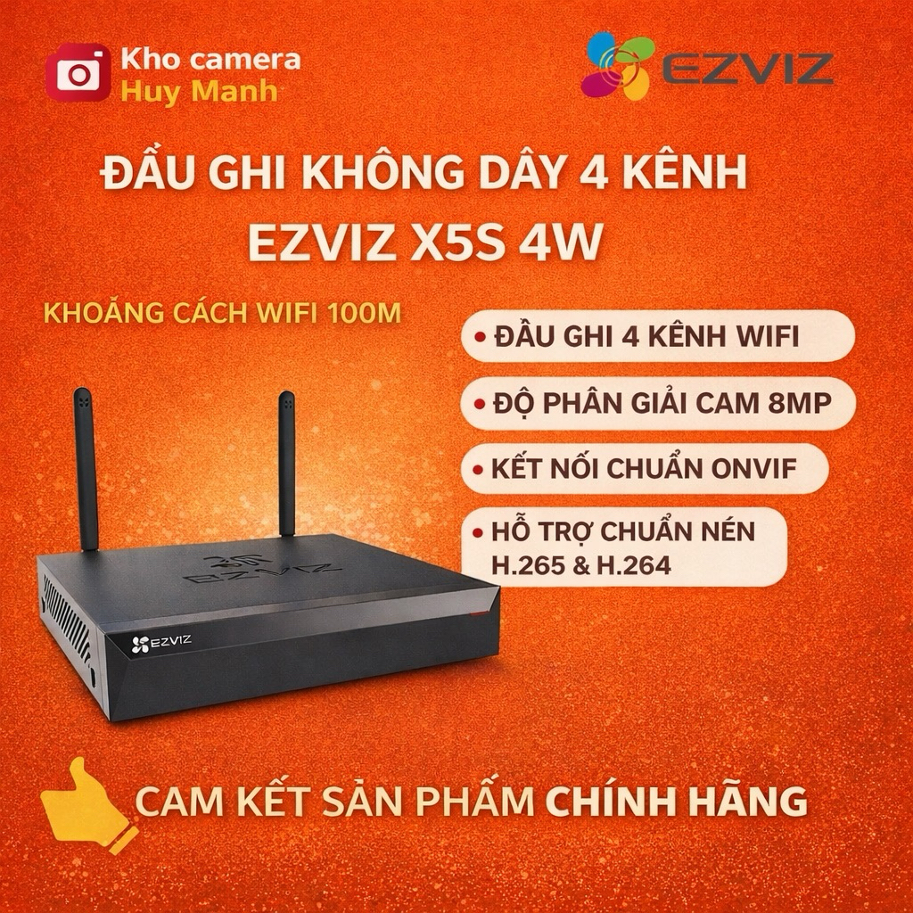 Đầu ghi không dây 4 kênh EZVIZ X5S 4W