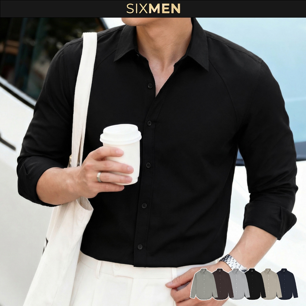 Áo SƠ MI NHUNG SIXMEN Cao Cấp - Vải nhung cao cấp, thoáng mát, mềm mịn