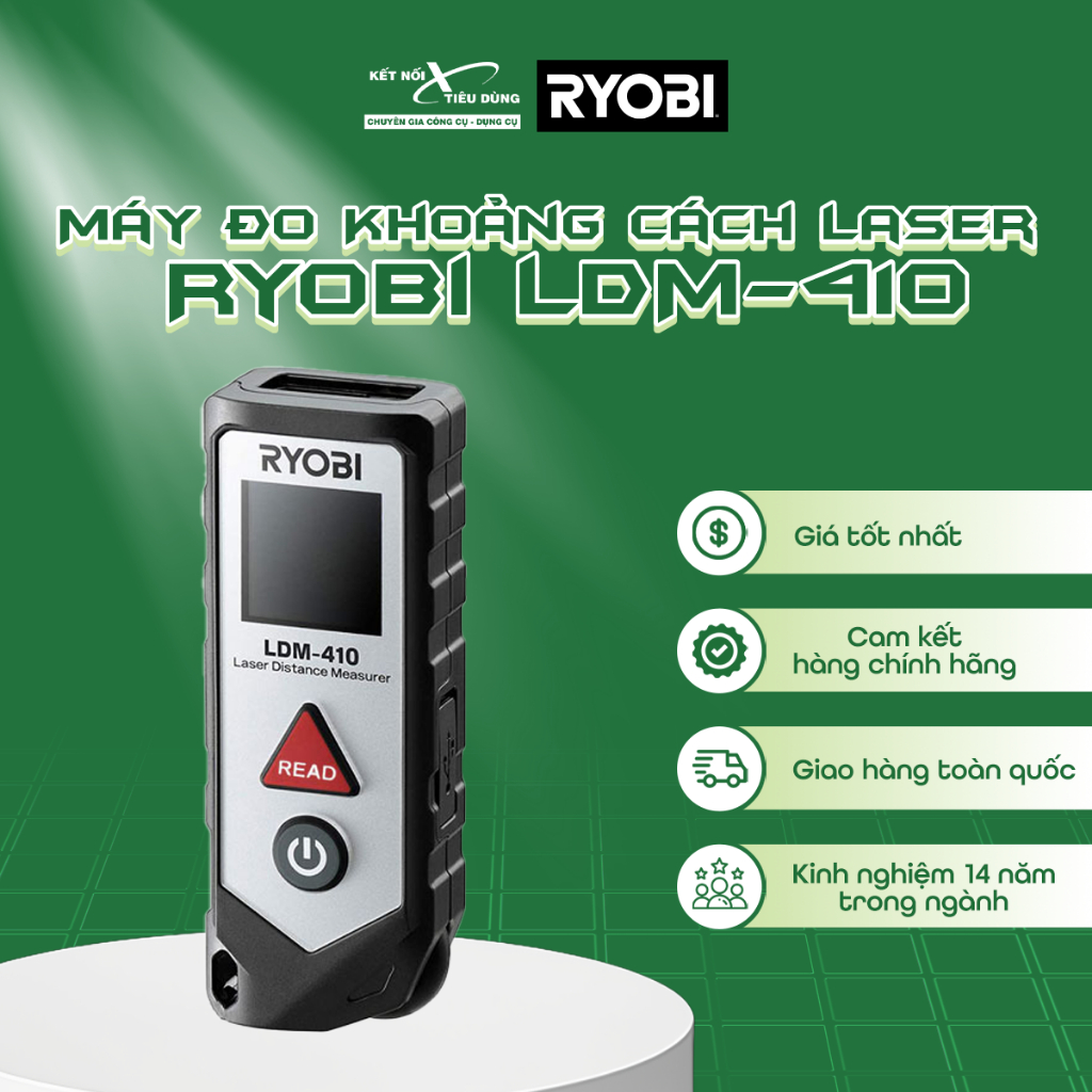 Máy Đo Khoảng Cách Laser Ryobi LDM-410 | Kết Nối Tiêu Dùng