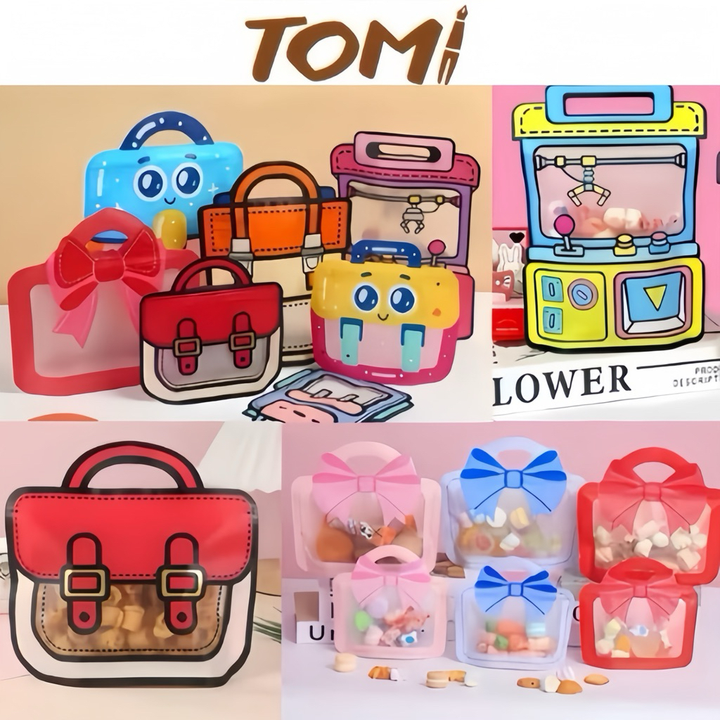 Túi Zip Đựng Bánh Kẹo Họa Tiết Hoạt Hình Chất Liệu Nhựa Nguyên Sinh Dẻo, Bền Lâu, An Toàn  TOMI 098