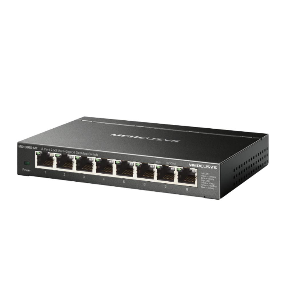 Switch Mercusys MS108GS-M2 (2.5 Gigabit/ 8 Cổng/ Vỏ kim loại)