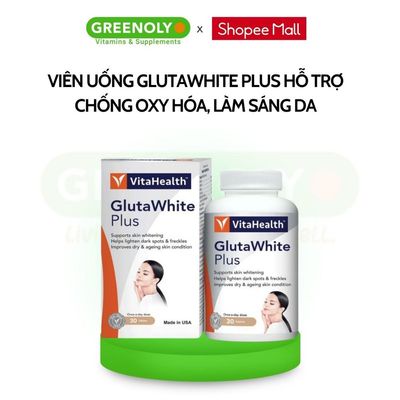 Viên Uống VitaHealth Glutawhite Plus Hỗ Trợ Chống Oxy Hóa, Làm Sáng Da 30 Viên