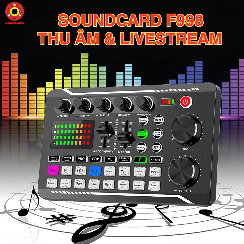 Bộ Soundcard F998 Và Micro Thu Âm Livestream Hát Karaoke Chuẩn Phòng Thu Tại Nhà
