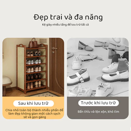 【Dày dặn và nâng cấp】Giá để giày 7tầng Mới dày lên bằng gỗ Kệ giày gỗ chắc chắn bền đẹp thiết kế đẹp tiết kiệm diện tích | BigBuy360 - bigbuy360.vn