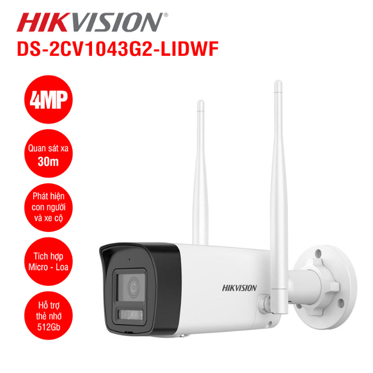 camera wifi hikvision DS-2CV1043G2-LIDWF B / DS-2CV1023G2-LIDWF B thân trụ. chỉ dùng chung với Đầu g
