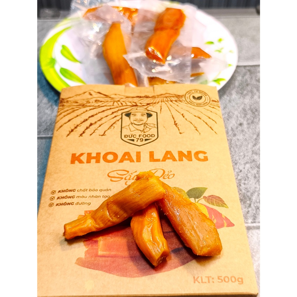 Khoai Lang Mật Sấy Dẻo Đức Food79, Hút Chân Không Từng Củ, Không Đường, Có GPVSATTP ,Hộp 500g