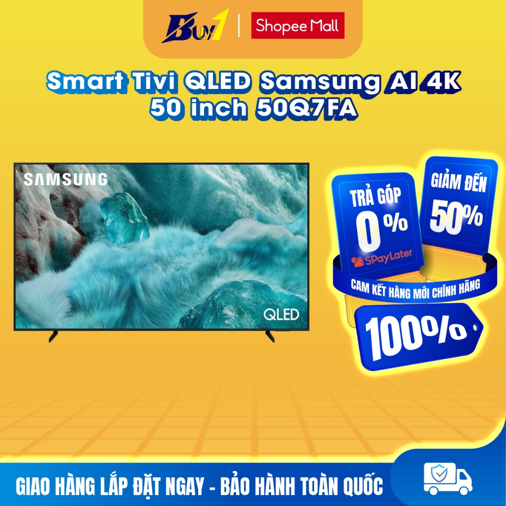 50Q7FA - Smart Tivi QLED Samsung AI 4K 50 inch QA50Q7FA - Hàng chính hãng