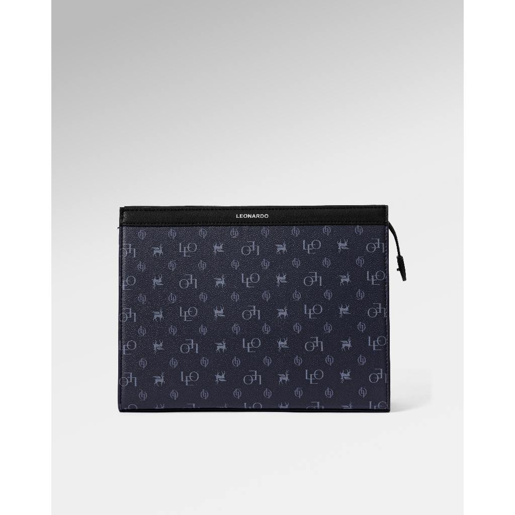 [Hàng Đặt Trước] Túi da nam Leonardo Clutch Monogram Neo Da Microfiber Cao Cấp Phối Màu Lịch Lãm Đi Tiệc Làm Quà Tặng