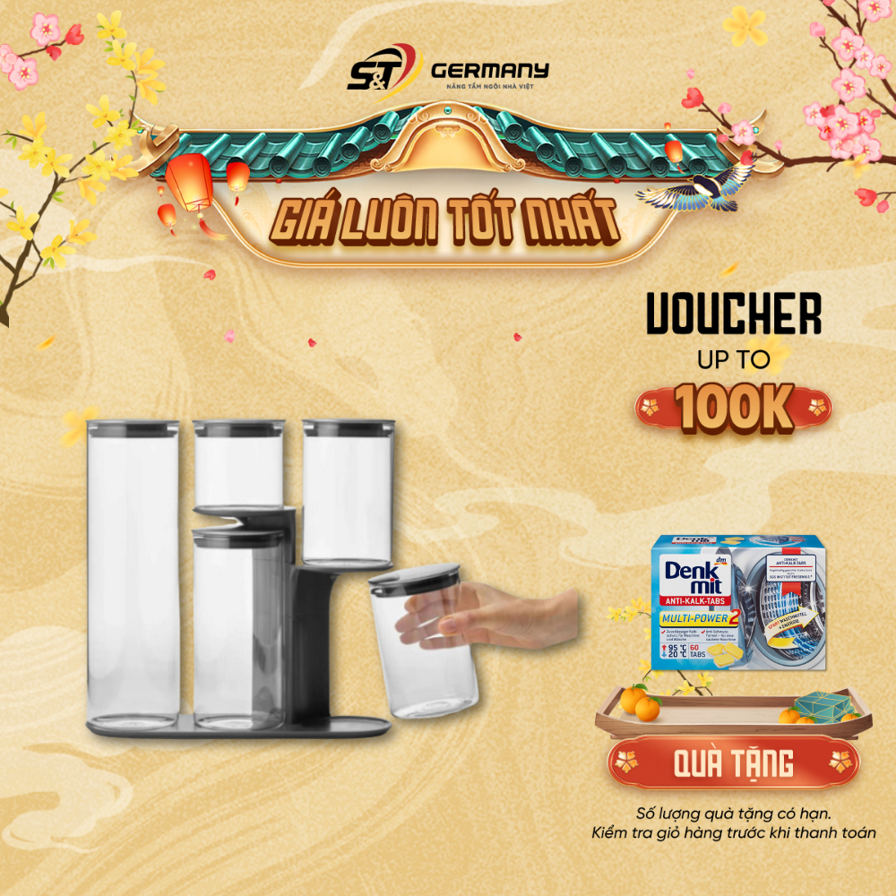 Hộp thủy tinh đựng thực phẩm khô Joseph 95035 Podium 100   HCM  GermanySnT 510017