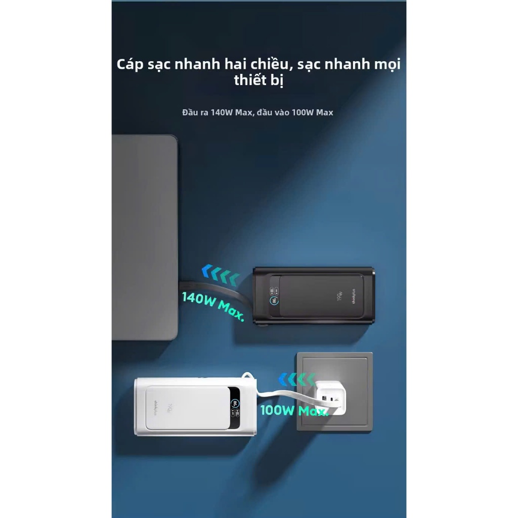 Sạc Dự Phòng Lenovo Thinkplus Linxt - 190W - 20.000 mAh - Màn Hình LED Mầu - Pin Xe Điện 21700 | BigBuy360 - bigbuy360.vn