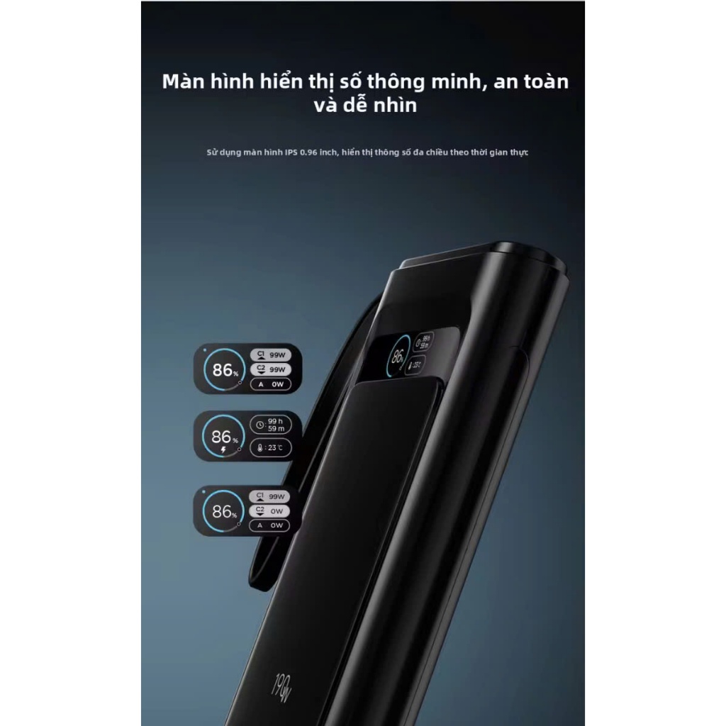 Sạc Dự Phòng Lenovo Thinkplus Linxt - 190W - 20.000 mAh - Màn Hình LED Mầu - Pin Xe Điện 21700 | BigBuy360 - bigbuy360.vn