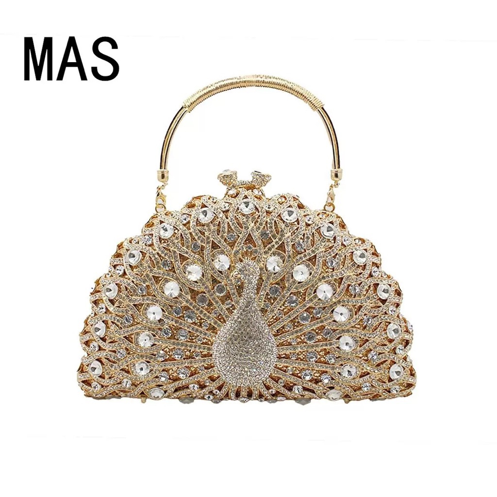 Túi Xách Dự Tiệc Hoạ Tiết Công Đá Pha Lê Cao Cấp Sang Trọng Cho Tiệc Cưới Và Sự Kiện Đặc Biệt-Túi Xách Bà Sui Cao Cấp