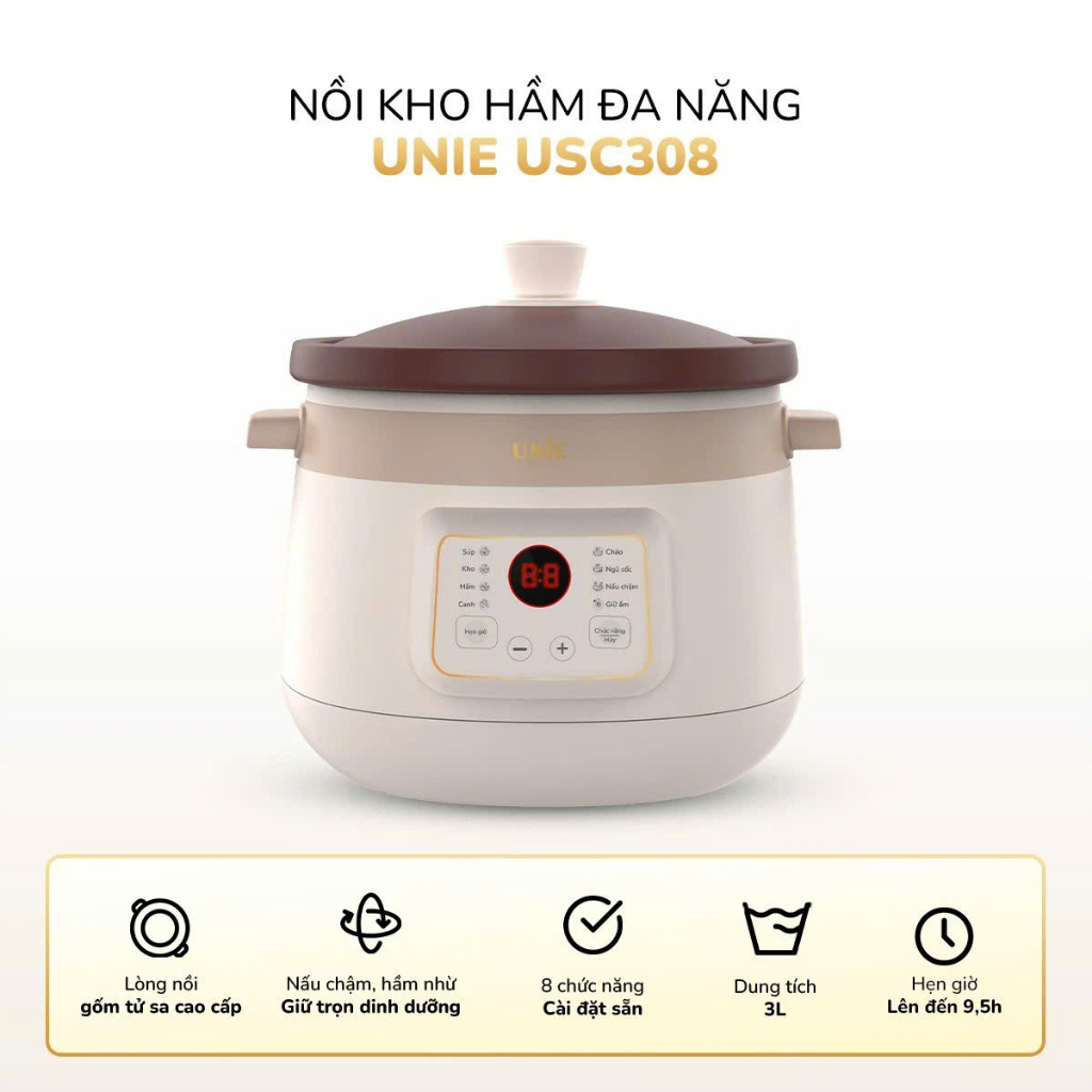 Nồi kho hầm đa năng UNIE USC308 - Dung tích 3 Lít