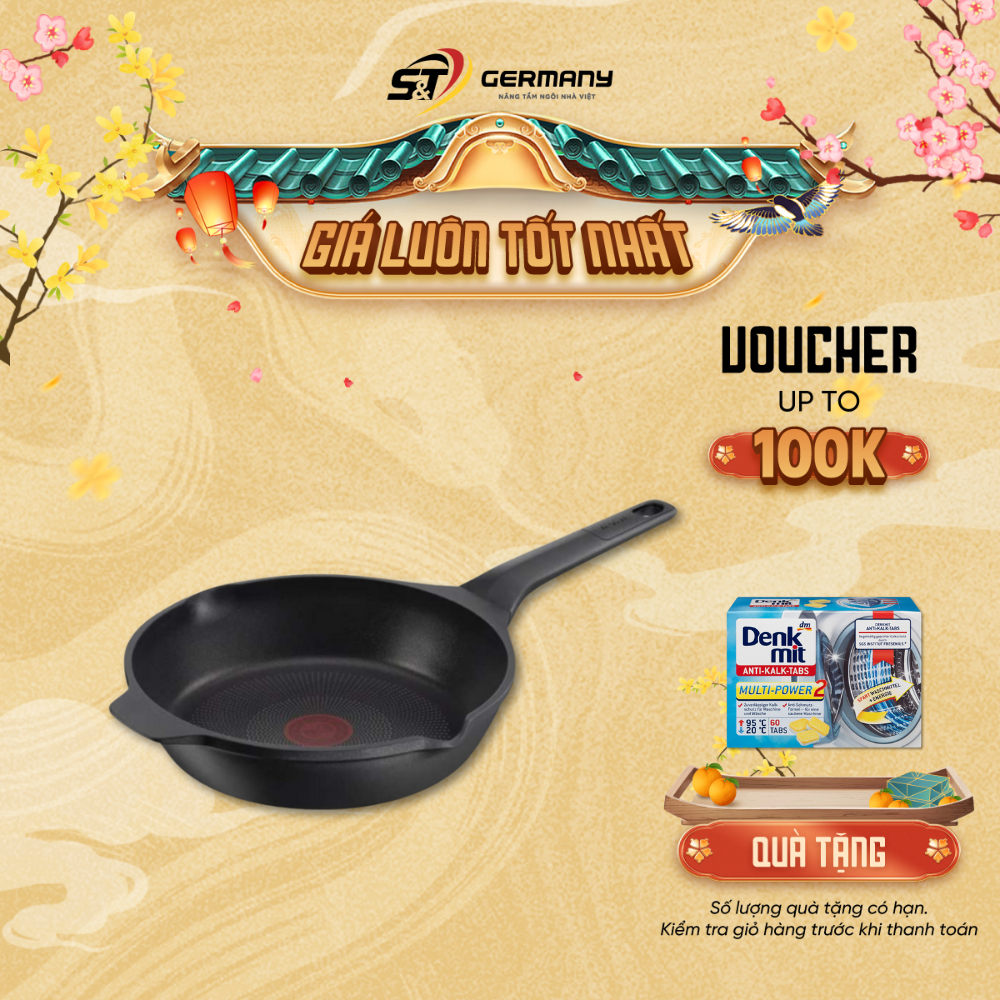 Chảo đúc cao cấp Tefal Robusto hàng nhập khẩu có miệng rót tiện lợi GermanySnT HCM