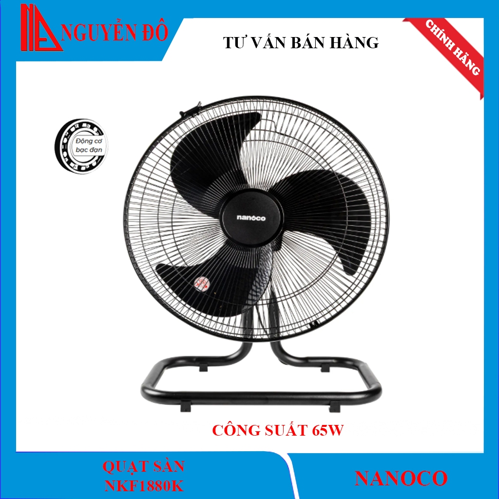 Quạt sàn Nanoco NKF1880K với công suất 65W, động cơ motor dây đồng-bạc đạn là sự lựa chọn hoàn hảo c