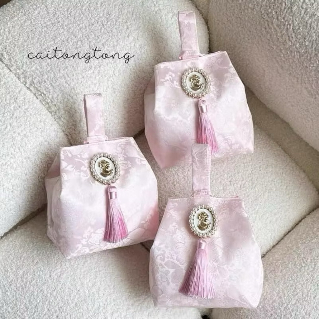 Túi Gấm Phối Áo Dài Cầm Tay, Túi Phụ Kiện Mặc Áo Dài, Túi Cầm Tay Mini Tết 2025-2026