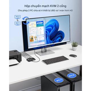 Bộ KVM kết nối 2 PC chung 1 màn hình, Usb, bàn phím, chuột - HPS