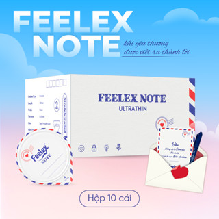 Bao cao su Feelex Note Ultrathin phong cách bao thư, mỏng nhẹ, nhiều gel - hộp 10 chiếc