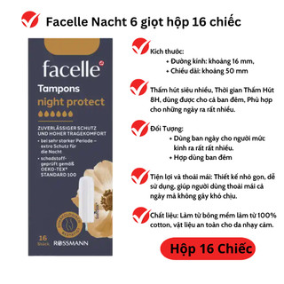 Băng Vệ Sinh Tampon Đức OB/FACELLE Siêu Thấm Hút, Siêu Tiện Lợi, Cải Thiện Mùi