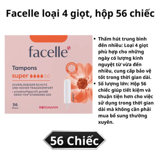 Băng Vệ Sinh Tampon Đức OB/FACELLE Siêu Thấm Hút, Siêu Tiện Lợi, Cải Thiện Mùi