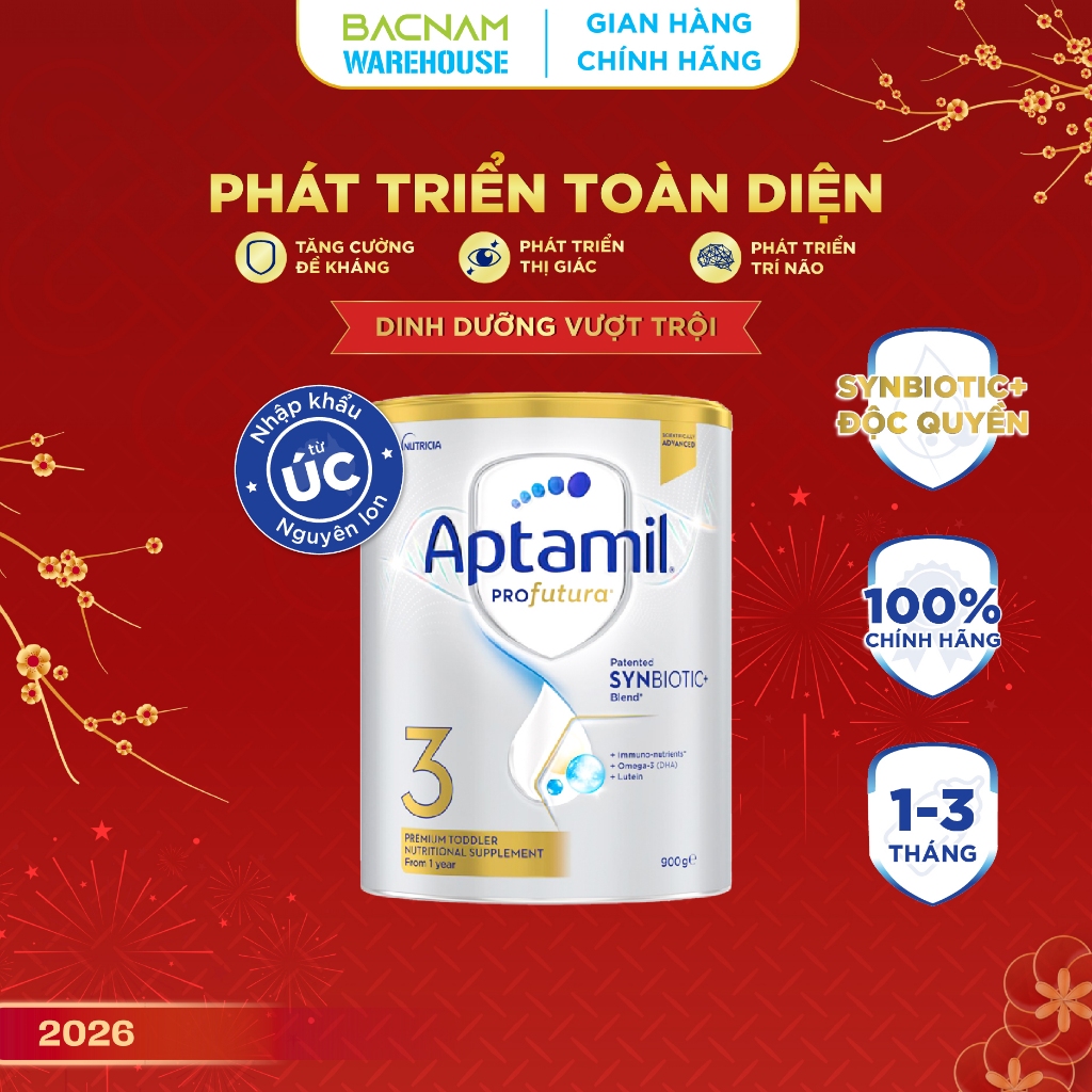 Sữa Aptamil Profutura Úc ( Aptamil Úc) số 3 dành cho trẻ từ 1 - 3 tuổi, 900g