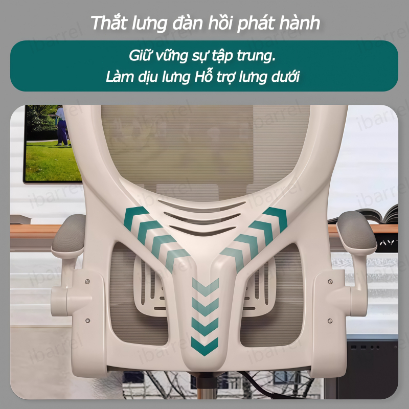 IB Ghế công thái học văn phòng chơi game Ghế tựa lưng xoay Thoáng khí Trượt im lặng Đệm ngồi mềm mại | BigBuy360 - bigbuy360.vn