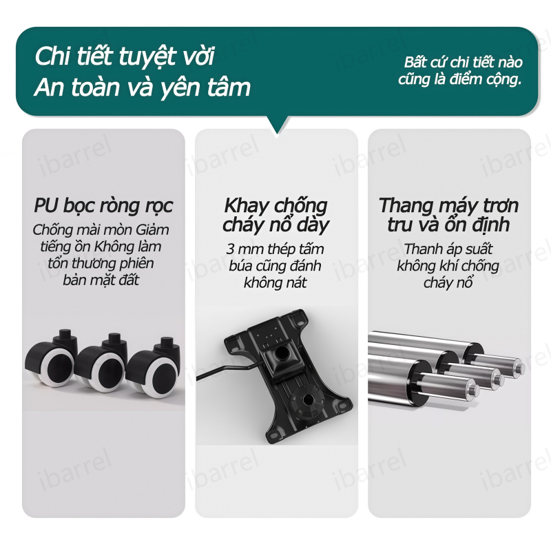 IB Ghế công thái học văn phòng chơi game Ghế tựa lưng xoay Thoáng khí Trượt im lặng Đệm ngồi mềm mại | BigBuy360 - bigbuy360.vn