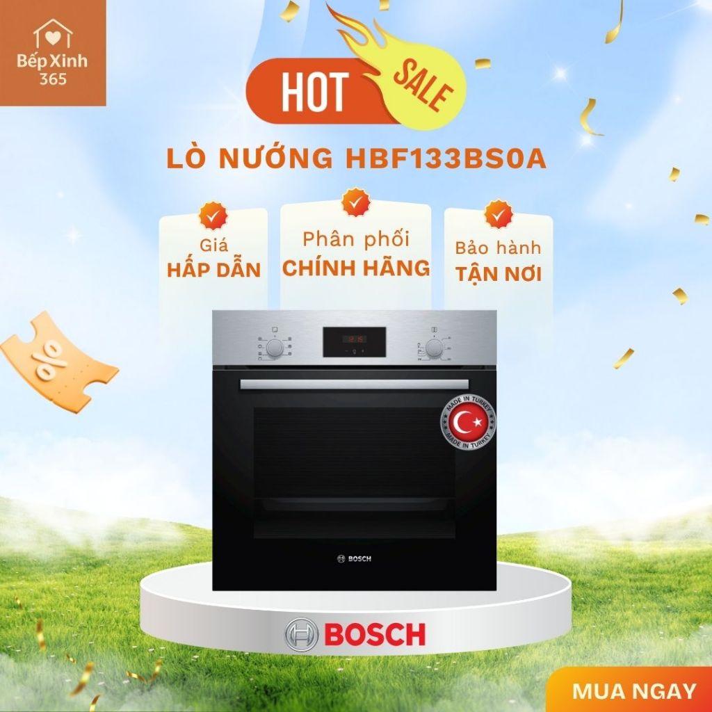 Lò nướng âm tủ Bosch HBF133BS0A Serie 2 - 66L Chuẩn Châu Âu
