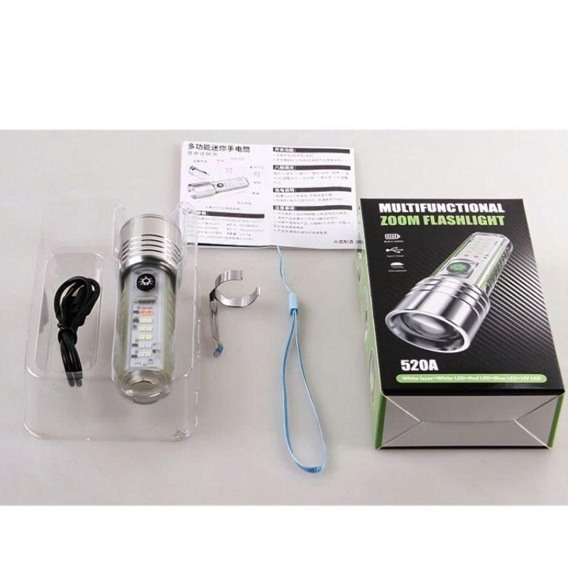 Đèn Pin LED 520 Pro Siêu Bền, Chiếu Gần Zoom Xa, Có Nam Châm, Chống Nước, Dùng Ngoài Trời