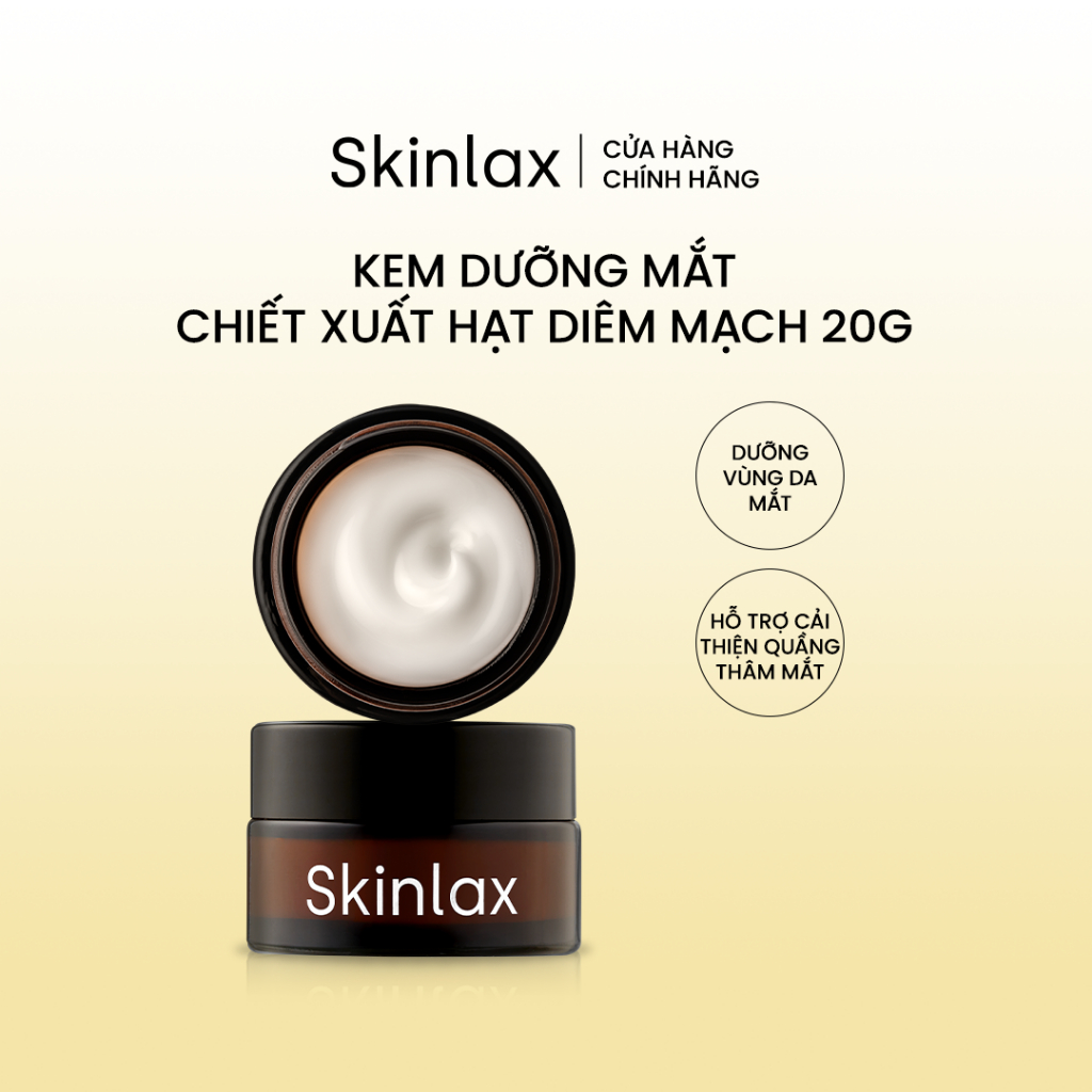 Kem Dưỡng Mắt Giảm Thâm Bọng Mắt, Giảm Nếp Nhăn Chiết Xuất Hạt Diêm Mạch SKINLAX 20g
