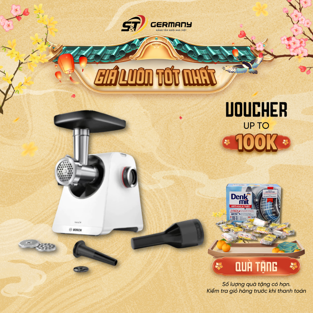 HCM Máy xay thịt BOSCH MFWS420W hàng nhập khẩu Máy xay nhuyễn thịt có nhồi xúc xích cao cấp GermanyS