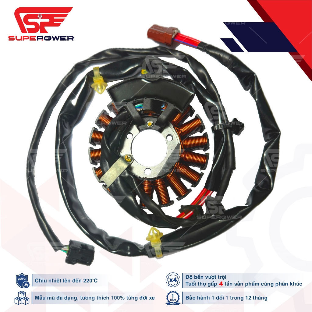 Cuộn điện ( Mâm lửa ) Xe Máy VISION K44 + Kèm cảm biến ( CKP ) Chính Hãng