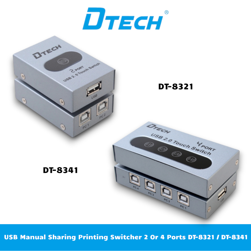 Data Gộp Tín Hiệu USB in 2.0 2 Vào - 1 Ra / 4 Vào - 1 Ra DTECH DT-8321, DT-8341