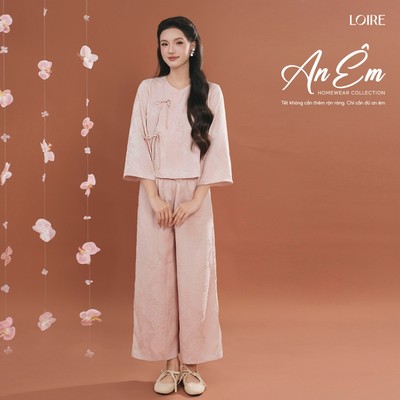 [AN ÊM] Bộ Mặc Nhà Yên Hoa Loire FDMN250350 Chất Gấm Ánh Ngọc Vân Hoa Cao Cấp