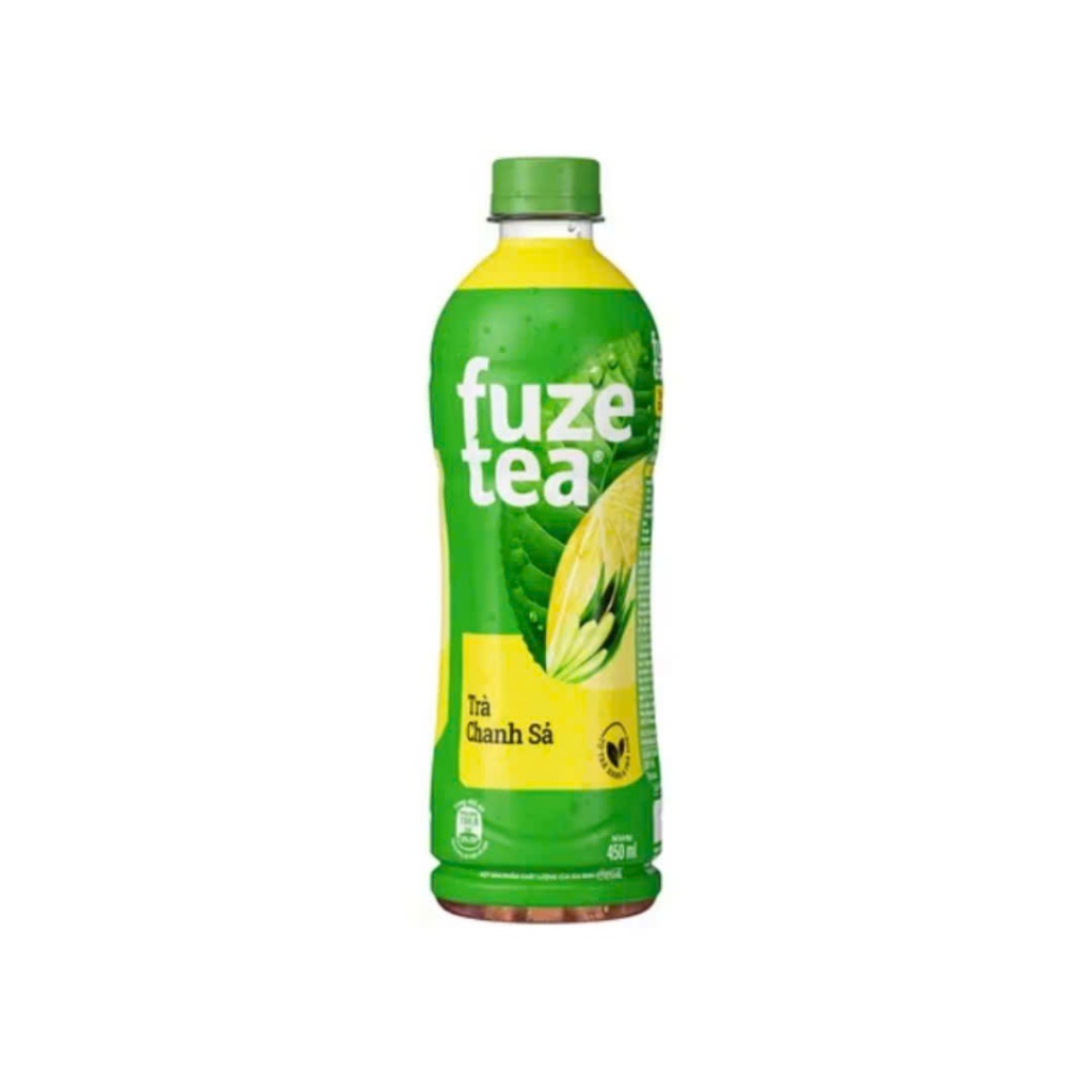 Thùng 24 chai trà chanh với sả Fuze Tea 450ml-Hàng chính hãng