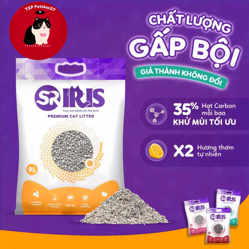 [ Combo 3 túi freeship ] Cát vệ sinh cho mèo Iris , cát mèo iris vón tốt giá rẻ