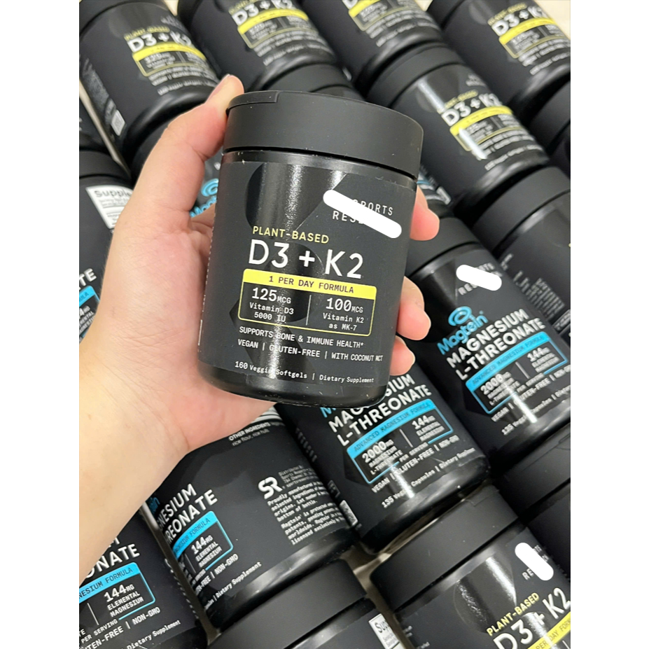 [ Hàng Mỹ ] Vitamin D3 + K2 SPORTS RESEARCH SR mẫu mới 160 Viên