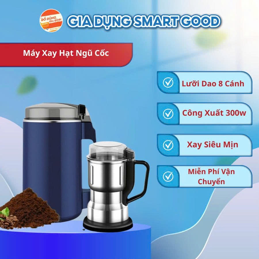 Máy Xay Hạt Khô Đa Năng Cực Nhanh, Máy Xay Bột Ngũ Cốc, Cafe, Các Loại Hạt ,Công Suất Mạnh Lưỡi Dao Inox