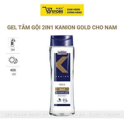 Kanion For Men Gold 2in1 Shower Gel 400ml - Gel tắm gội 2in1 Kanion Gold cho nam