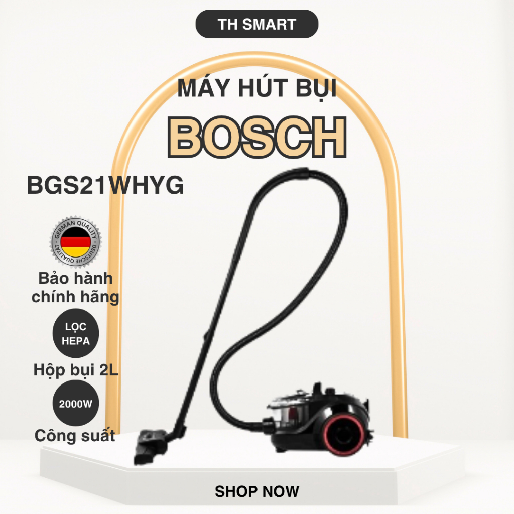 Máy Hút Bụi Gia Đình Có Dây BOSCH BGS21WPOW 2000W Made in EU