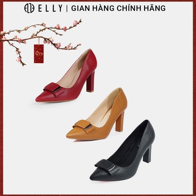 Giày cao gót nữ ELLY EGM87 da microfiber mũi nhọn thanh lịch cao cấp