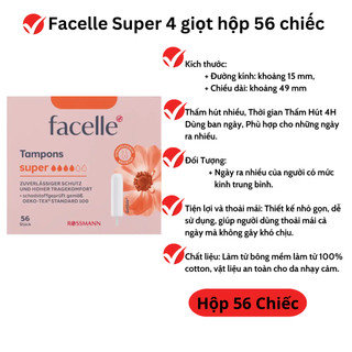 Băng Vệ Sinh Tampon Đức OB/FACELLE Siêu Thấm Hút, Siêu Tiện Lợi, Cải Thiện Mùi