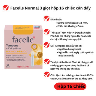 Băng Vệ Sinh Tampon Đức OB/FACELLE Siêu Thấm Hút, Siêu Tiện Lợi, Cải Thiện Mùi