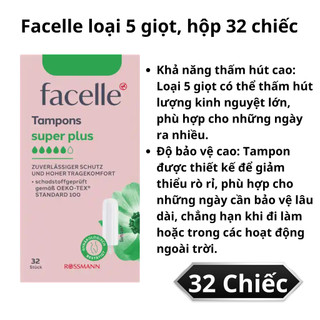Băng Vệ Sinh Tampon Đức OB/FACELLE Siêu Thấm Hút, Siêu Tiện Lợi, Cải Thiện Mùi