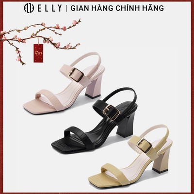 Giày sandal nữ ELLY EG261 cao gót 7cm da tổng hợp quai mảnh thời trang