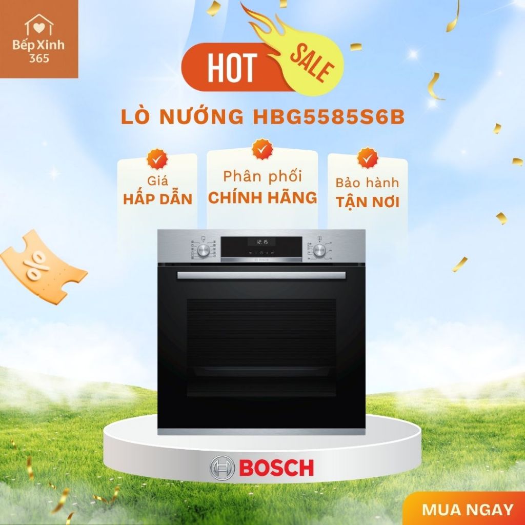 Lò Nướng BOSCH HBG5585S6B SERIE 6 71L Âm Tủ AUTOPILOT 30 Thiết Kế Cao Cấp