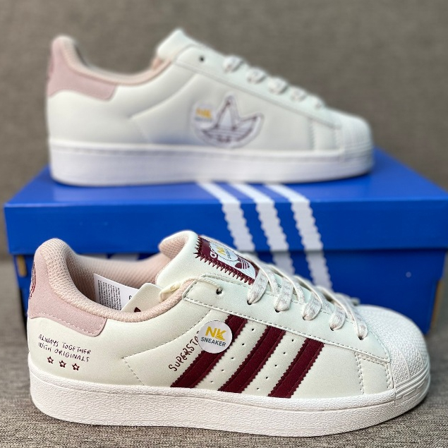Giày Adidas Superstar Chính Hãng Màu Trắng Đỏ – Form Chuẩn, Dễ Phối Đồ, Hot Trend