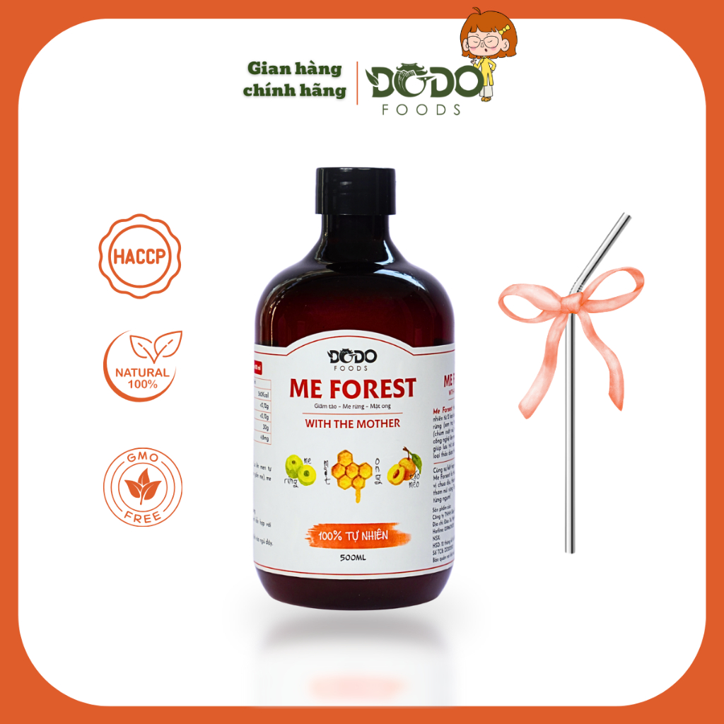 Me Forest - Giấm táo mèo lên men mật ong me rừng, còn nguyên con giấm mẹ