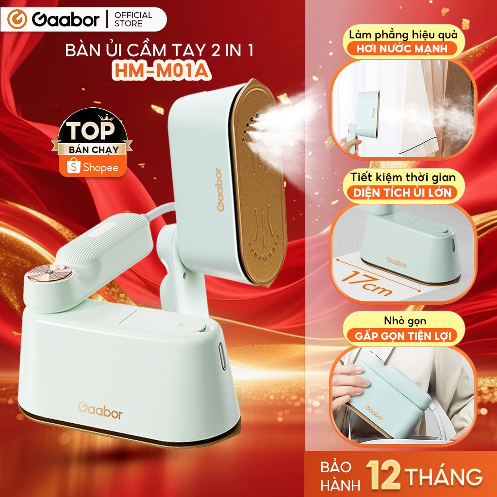 Bàn ủi hơi nước cầm tay Gaabor HM-M01A 2in1 thích hợp cho mọi loại vải bàn là cầm tay bàn ủi hơi nước dung tích lớn