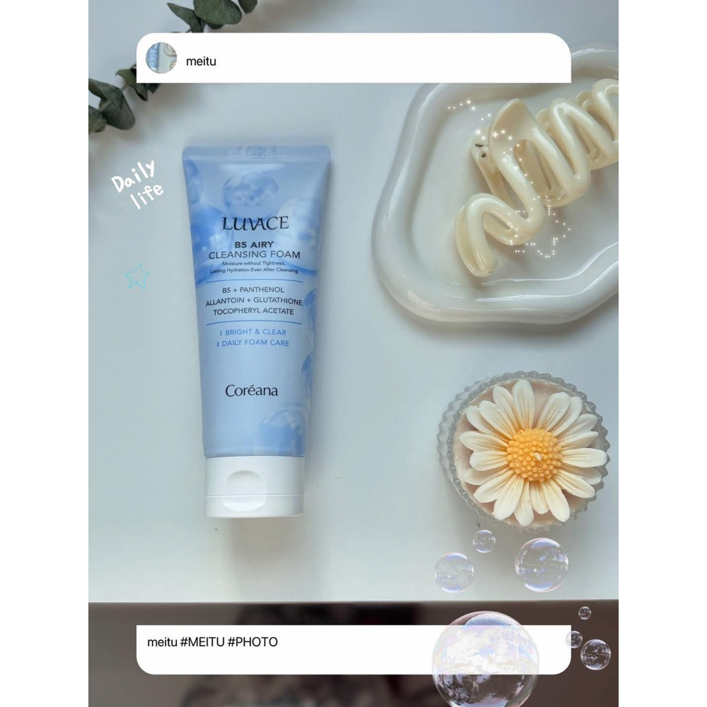 Sửa rửa mặt B5 Luvace dịu nhẹ cho mọi loại da.